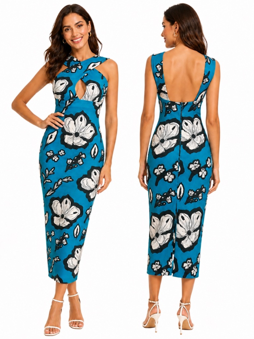Kimberly‎ Goldson. Chrissi peppermint floral sheath dress.